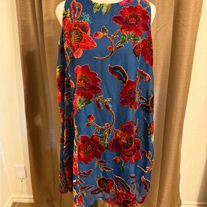 Xhilaration Red and Blue Floral Dress
